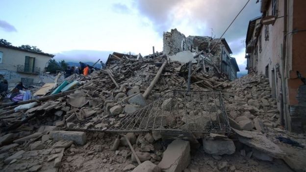 Quake damage in Amatrice (24 August 2016)