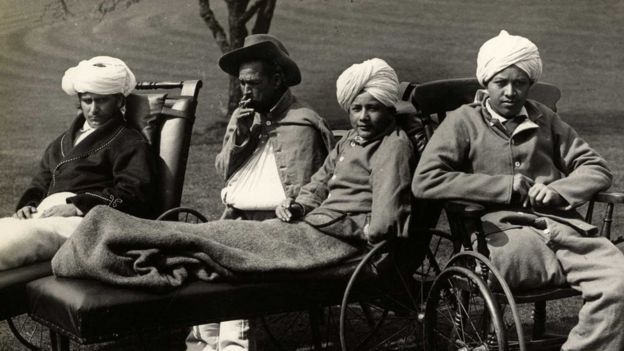 Wounded Indian soldiers