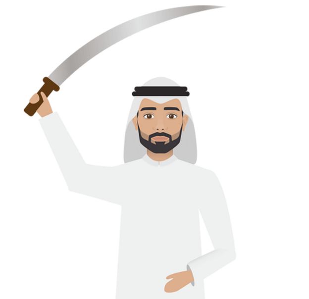 The traditional Arabian sword dance - emojified