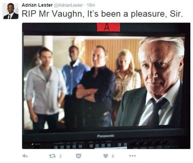 Tweet from @AdrianLester: RIP Mr Vaughn, it's been a pleasure, sir