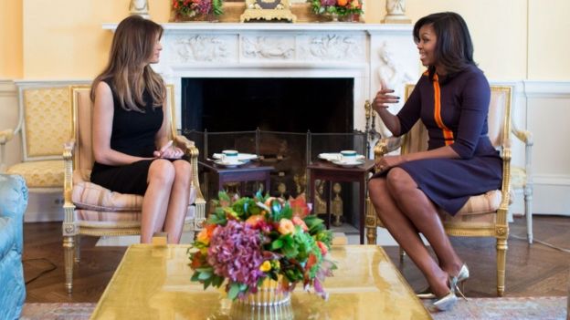 Melania Trump con Michelle Obama