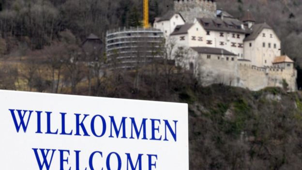 Placa de recepção em Liechtenstein