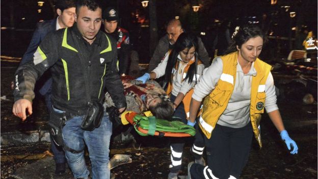 Scene of blast in Ankara. 13 March 2016