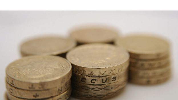 Pile of pound coins