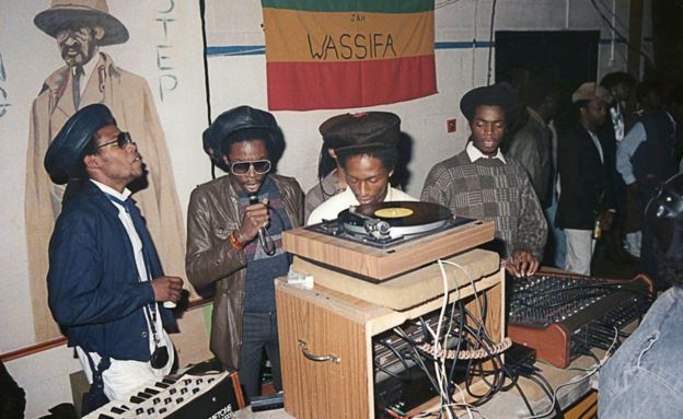 Wassifa sound crew, Handsworth Leisure Centre, Birmingham, circa 1983