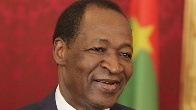 Blaise Compaore of Burkina Faso is pictured during a press conference after his meeting with President Heinz Fischer of Austria in June 2013 in Vienna