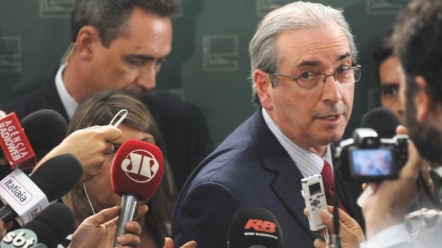 Eduardo Cunha, Speaker of the lower house of Congress, Brasilia, 15 Dec 2015