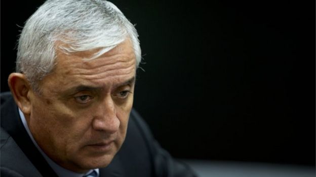 Otto Perez Molina attends a third hearing on corruption allegations that led him to resign in Guatemala City on 8 September, 2015.