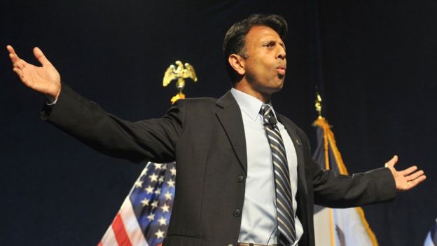 Bobby Jindal talks to an Iowa crowd in September 2015.