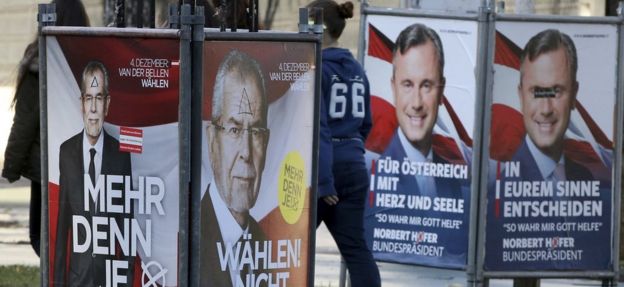 Election posters in Vienna on 22 Nov