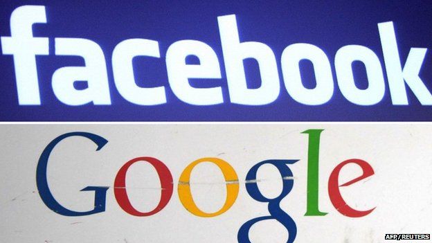 Facebook and Google logos