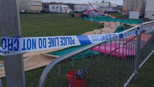 Deflated bouncy castle