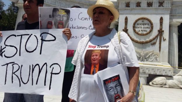 Hubo protestas en Ciudad de México por la visita de Trump.