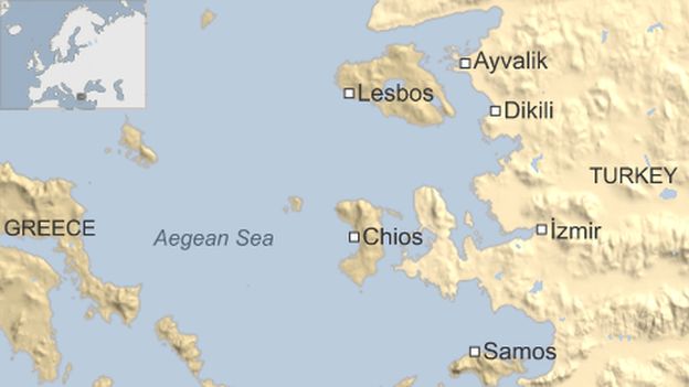 Greek islands map