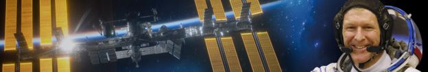 BBC banner image of ISS and Tim Peake