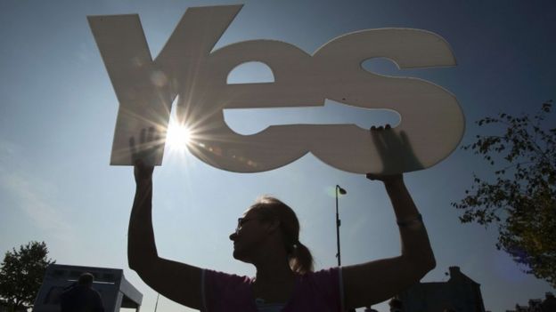 Yes voter ahead of the referendum