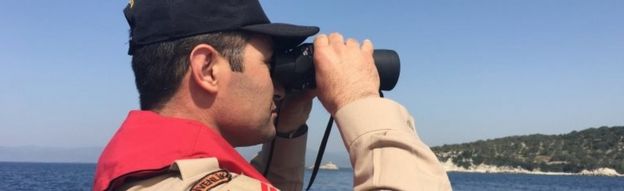 Turkish coast guard in patrol