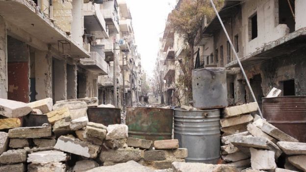 مناطق كبيرة من شرق حلب أصبح مدينة أشباح