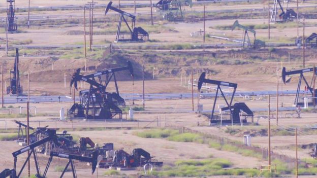 The Chevron oil field in Bakersfield