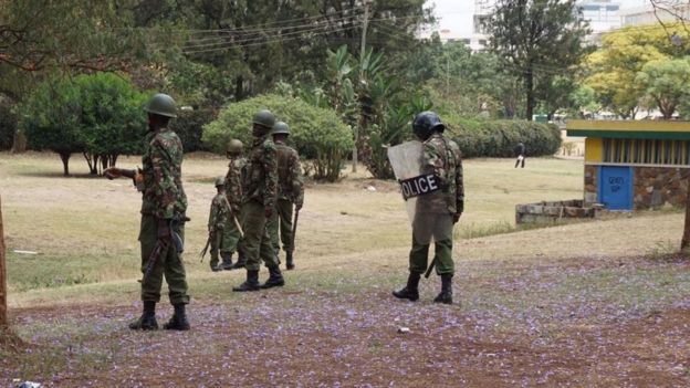 Polisi wa kupambana na fujo wakiwa uwanja wa Uhuru Park