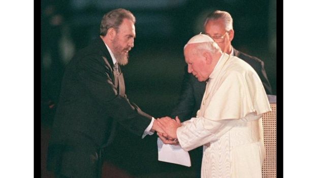 Fidel met with Pope John Paul II who called for reform on the island. It was the first time a papal visit had been paid to the country.