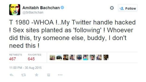 Image result for amitabh bachchan twitter hacked