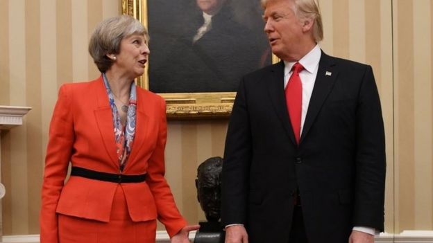 Theresa May and Donald Trump