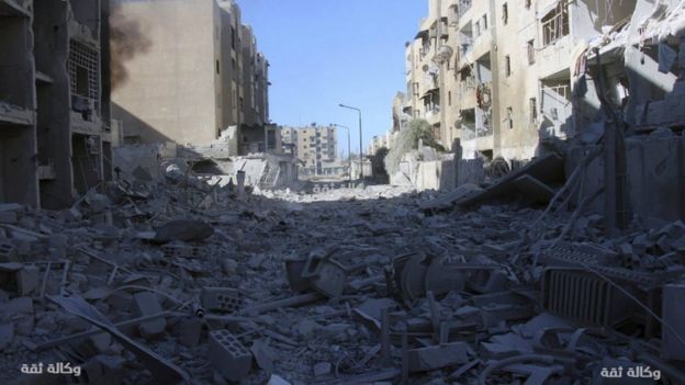 منازل مهدمة في حلب