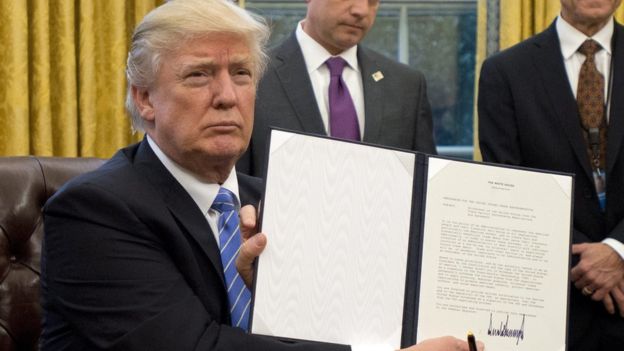 Donald Trump akiwa White House