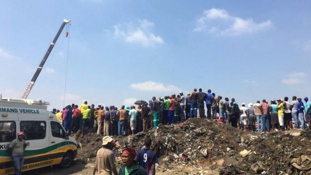 The site of the rescue mission in Boksburg, South Africa