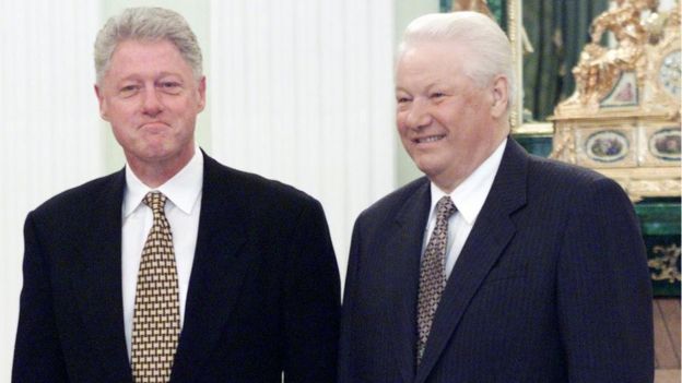 Bill Clinton y Boris Yeltsin