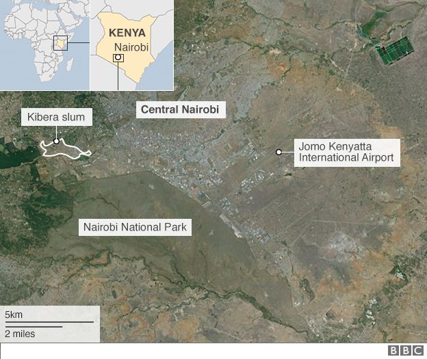 Map showing Nairobi National Park