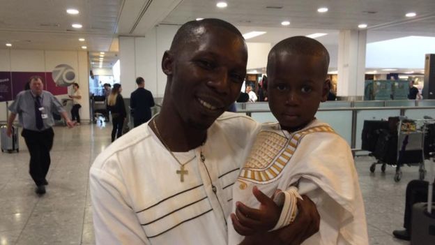 Ethan and Charles at the airport