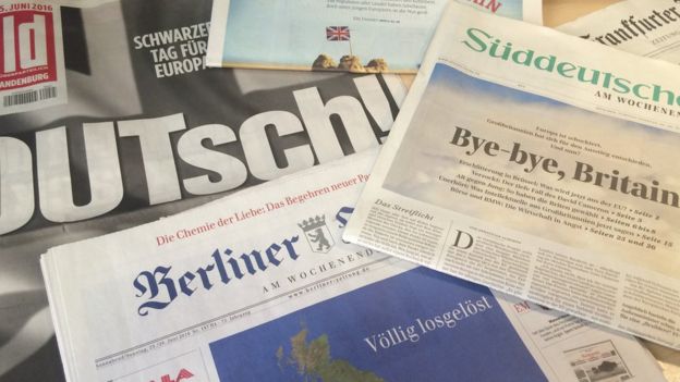 German newspapers react to Britain's vote to leave the EU