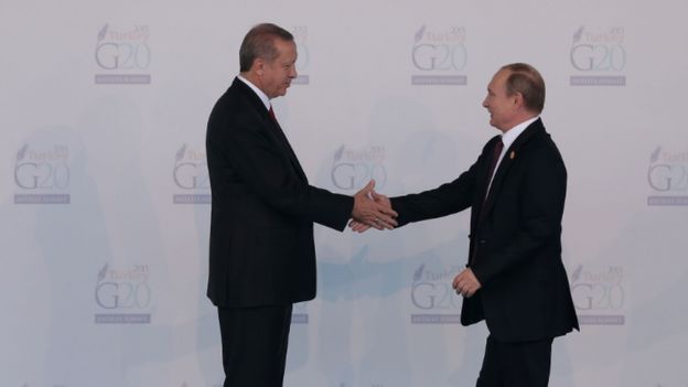 President Erdogan of Turkey and President Putin of Russia