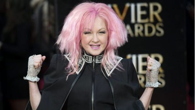 US singer Cyndi Lauper arrives at the annual Olivier Awards 2016