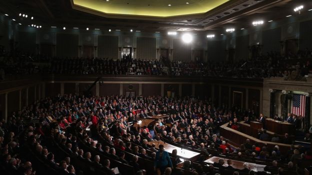 Barack Obama speaks to a joint session of Congress.