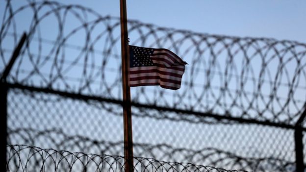 Barbed wire outside Guantanamo Bay