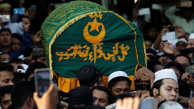 Supporters carry the coffin of Ko Ni, a prominent member of Myanmar