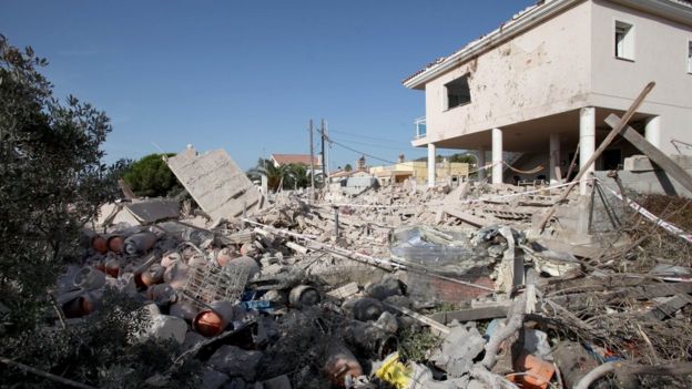 Debris from Alcanar house after explosion - 17 August