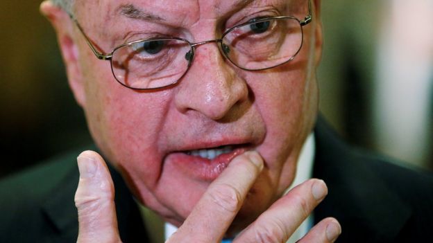 RetiredLieutenant General Keith Kellogg speaks to the media in the lobby of Donald Trump