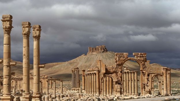 A file picture taken in March 2014 shows a partial view of Palmyra
