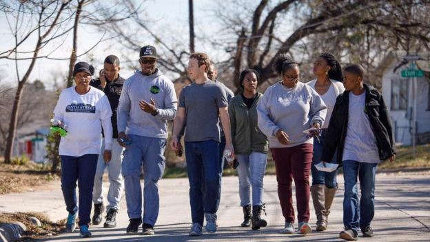 Mark Zuckerberg met with community groups in Dallas on Monday