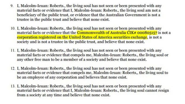 A screen grab of the letter Mr Roberts sent to Ms Gillard