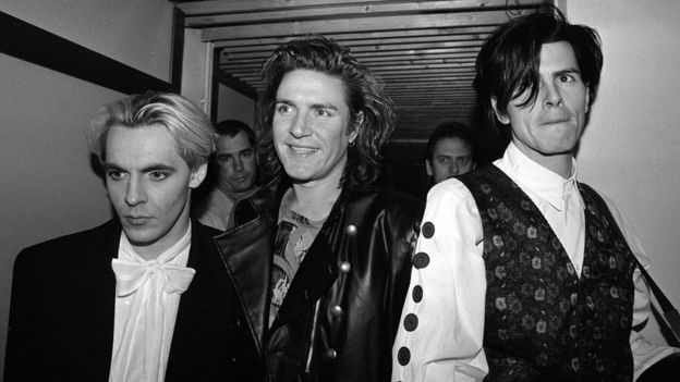 Nick Rhodes, Simon Le Bon and John Taylor of Duran Duran in 1988