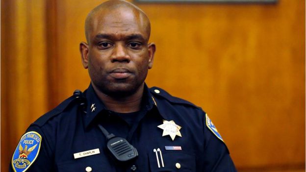 The new acting SFPD Chief Toney Chaplin during a press conference at City Hall in San Francisco, on Thursday, 19 May, 2016.