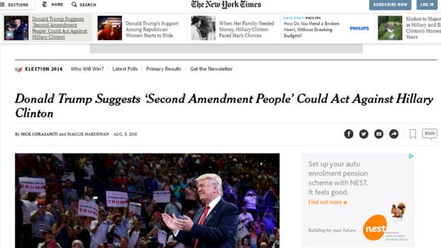 Screen grab from the New York Times