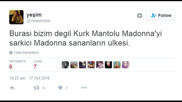 Kurk Mantolu Madonna üzerine mesaj