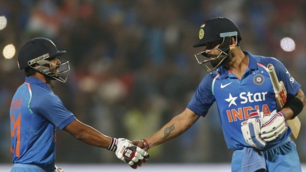 கோலி, ஜாதவ் சதம்