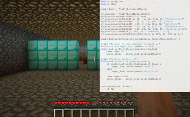 AI running on top of Minecraft